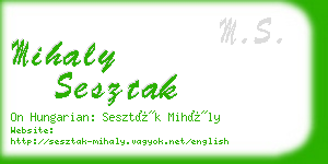 mihaly sesztak business card